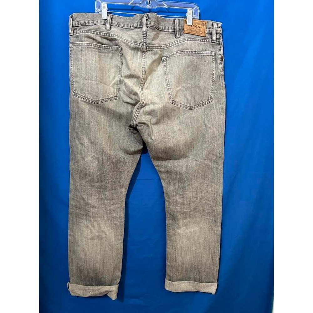 Polo Ralph Lauren Varick Slim Straight Jeans 40x32 Ash Grey Cotton Distressed - Picture 4 of 16